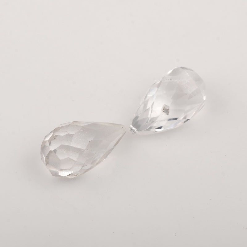 Drops White Color Crystal Quartz Gemstone 10 Carat