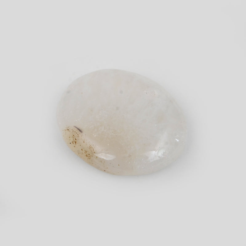 Oval White Color White Agate Gemstone 19.7 Carat