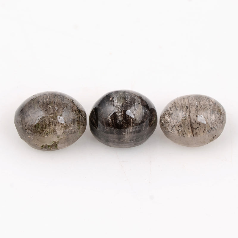 28.12 Carat Gray Color Oval Rutile Quartz Gemstone