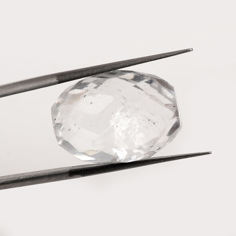 Fancy White Color Crystal Quartz Gemstone 31 Carat