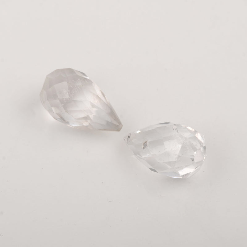 Drops White Color Crystal Quartz Gemstone 10 Carat