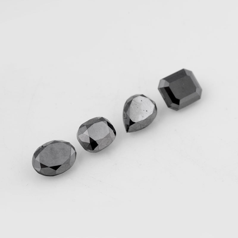 Mixed cut Fancy Black Color Diamond 7.13 Carat - AIG Certified